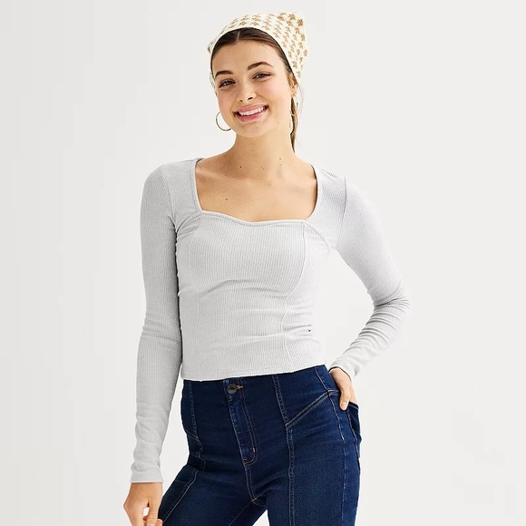 SO • Sweetheart Neck Top • Mocha Froth • Medium - Picture 2 of 6